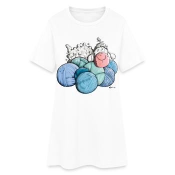 Sheep on whool - Women’s T-Shirt Dress - white - Front