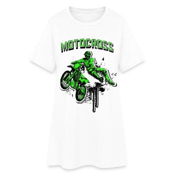 Motocross Motorsport Green - Women’s T-Shirt Dress - white - Front