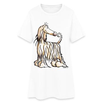 Aurelie Afghane - Robe T-shirt Femme - blanc - Devant