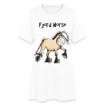 Happy Fjord Horse - Women’s T-Shirt Dress - white - Front