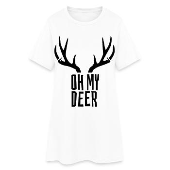 Oh My Deer Geweih Wortspiel Hirsch Humor - Frauen T-Shirt-Kleid - Weiß - Vorne