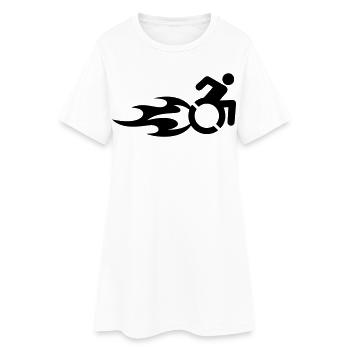 Utilisateur d’un fauteuil roulant avec des flammes # - Robe T-shirt Femme - blanc - Devant