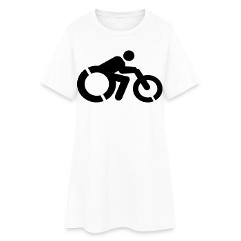 Rollstuhlfahrer mit Handbike # - Frauen T-Shirt-Kleid - Weiß - Vorne