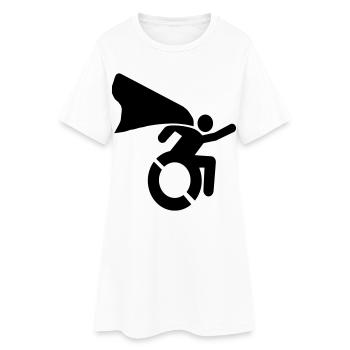 en fauteuil roulant # - Robe T-shirt Femme - blanc - Devant