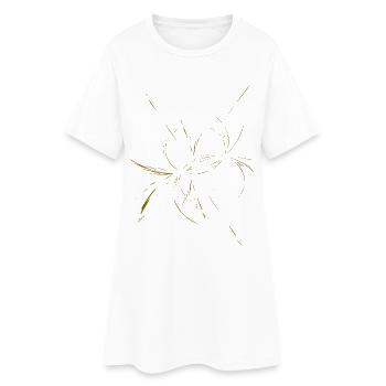 Goldene Linienkaskade - Frauen T-Shirt-Kleid - Weiß - Vorne