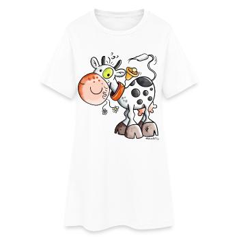 Mignon Vache - Robe T-shirt Femme - blanc - Devant