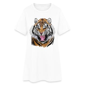 tiger - Robe T-shirt Femme - blanc - Devant