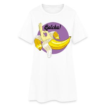 Bananentrollmem - Frauen T-Shirt-Kleid - Weiß - Vorne