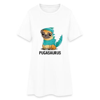 Costume de dinosaure carlin Kawaii Dessin animé Kawaii - Robe T-shirt Femme - blanc - Devant