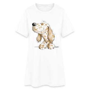 Cadeau de bande dessinée English Setter Head I Dogs - Robe T-shirt Femme - blanc - Devant