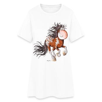 Stürmischer Appaloosa - Frauen T-Shirt-Kleid - Weiß - Vorne