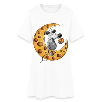 La souris Amour fromage - Robe T-shirt Femme - blanc - Devant