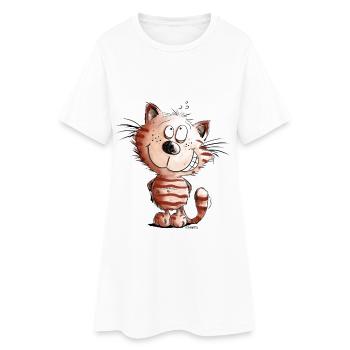 Je ne chat pas je chat motif BD cadeau - Robe T-shirt Femme - blanc - Devant