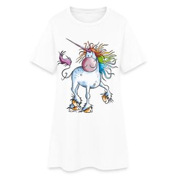 Rainbow Unicorn - Robe T-shirt Femme - blanc - Devant