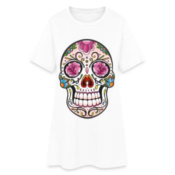 Mexican Sugar Skull, day of the dead - Robe T-shirt Femme - blanc - Devant