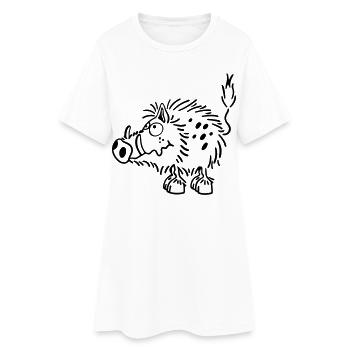 Mignon Sanglier - Robe T-shirt Femme - blanc - Devant