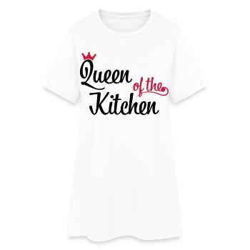 Reine de la cuisine - Robe T-shirt Femme - blanc - Devant