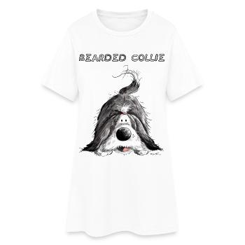 Bearded Collie - Robe T-shirt Femme - blanc - Devant