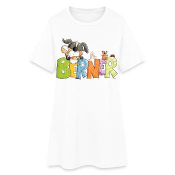 Berner Sennenhund hängt ab - Frauen T-Shirt-Kleid - Weiß - Vorne