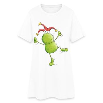 Karneval Frosch - Frauen T-Shirt-Kleid - Weiß - Vorne