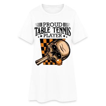 Skull tennis design in black - Women’s T-Shirt Dress - white - Front