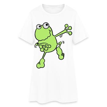Drôle Grenouille - Robe T-shirt Femme - blanc - Devant