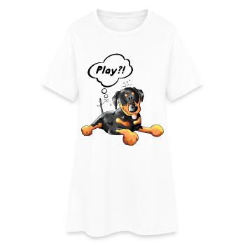 Drôle Rottweiler - Robe T-shirt Femme - blanc - Devant