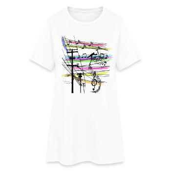 Notes de musique - Robe T-shirt Femme - blanc - Devant