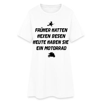 Früher hatten Hexen besen - Frauen T-Shirt-Kleid - Weiß - Vorne