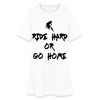 Ride Hard Downhill - Frauen T-Shirt-Kleid - Weiß - Vorne