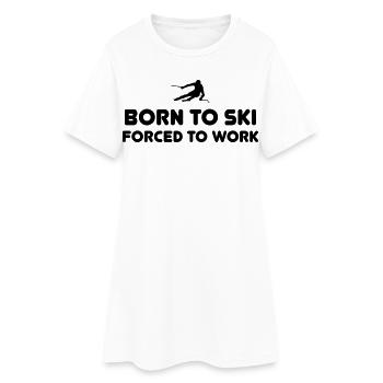 Né à ski T-Shirts - Robe T-shirt Femme - blanc - Devant