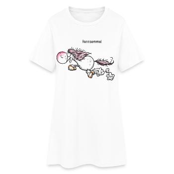 Die Rennsemmel - Frauen T-Shirt-Kleid - Weiß - Vorne