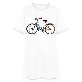 Vélo coloré - Vélo - Bikes - Cartoon - Cadeau - Robe T-shirt Femme - blanc - Devant