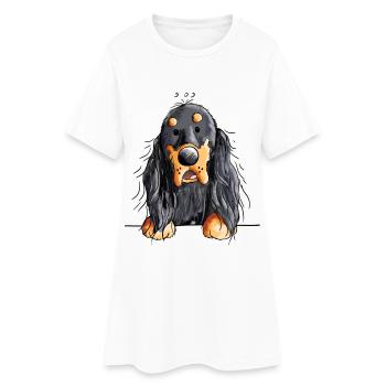 Drôle Gordon Setter dessin animé - Chien - Cadeau - Robe T-shirt Femme - blanc - Devant