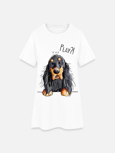 Play Gordon Setter - Chien - Cadeau - Robe T-shirt Femme - blanc