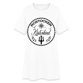 Rostocker Küstenkind - Frauen T-Shirt-Kleid - Weiß - Vorne