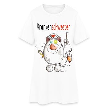 Happy Krankenschwester Katze - Comic - Frauen T-Shirt-Kleid - Weiß - Vorne