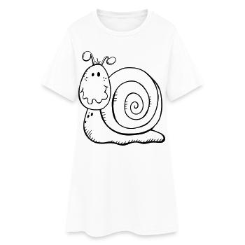Escargot drôle - Robe T-shirt Femme - blanc - Devant