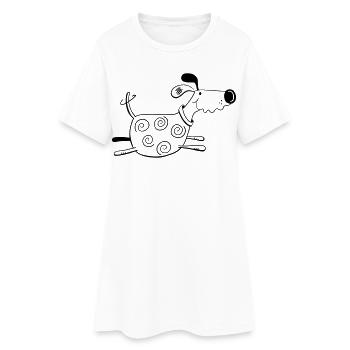 Drolliger Hund - Dog - Hunde - Comic - Frauen T-Shirt-Kleid - Weiß - Vorne