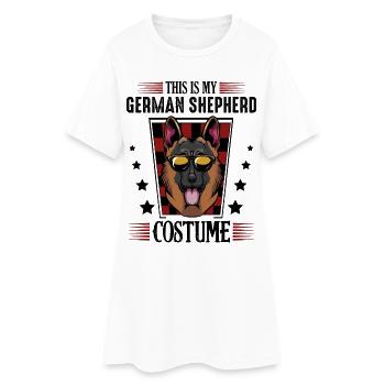 Sunglasses Shepherd Dog in Retro Look - Women’s T-Shirt Dress - white - Front