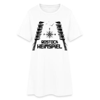 Rostock Heimspiel - Frauen T-Shirt-Kleid - Weiß - Vorne