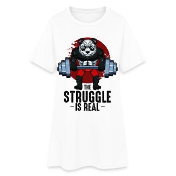 Panda Lifter avec barre - Robe T-shirt Femme - blanc - Devant