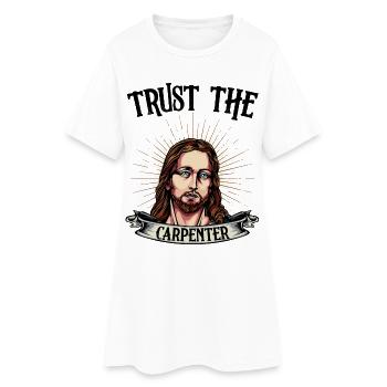 Jesus der Zimmermann - Frauen T-Shirt-Kleid - Weiß - Vorne