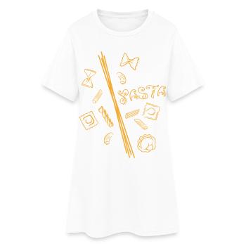 Pasta-Design mit Spaghetti & Nudelformen - Frauen T-Shirt-Kleid - Weiß - Vorne