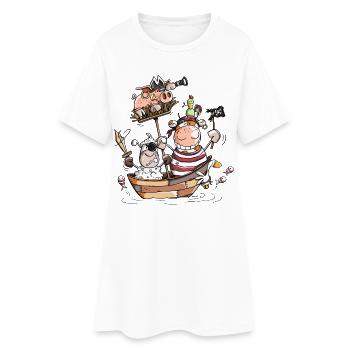Funny farm pirates - pirate - boucaniers - Robe T-shirt Femme - blanc - Devant