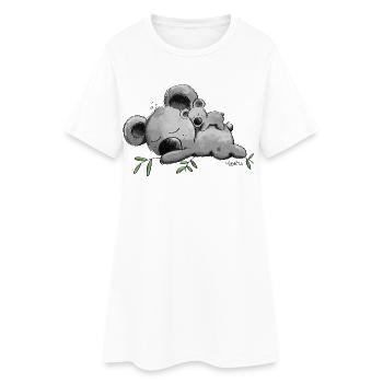 Koala mit Baby - Frauen T-Shirt-Kleid - Weiß - Vorne