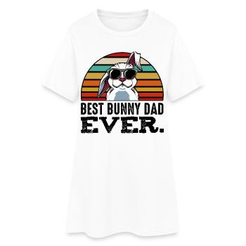 Retro-Hoppelhase Sonnenbrillen - Frauen T-Shirt-Kleid - Weiß - Vorne