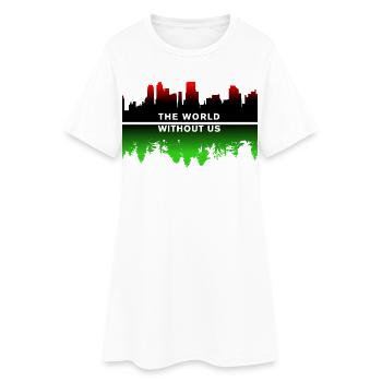 La planète terre - Robe T-shirt Femme - blanc - Devant