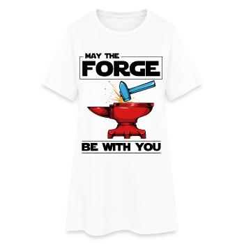 Frappe de l’étincelle du marteau du forgeron - Robe T-shirt Femme - blanc - Devant