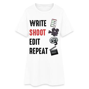 Film Shooting Set: Reel & Flap - Women’s T-Shirt Dress - white - Front